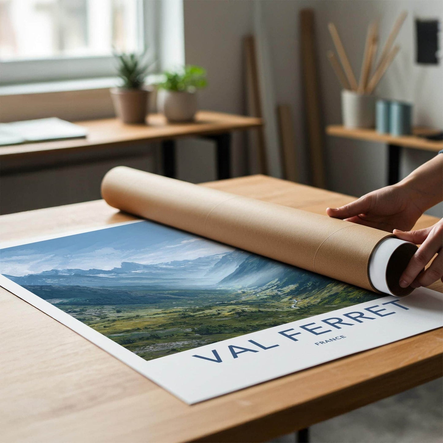 Val Ferret Poster - France Travel Art - Green Mountain Valley Wall Decor
