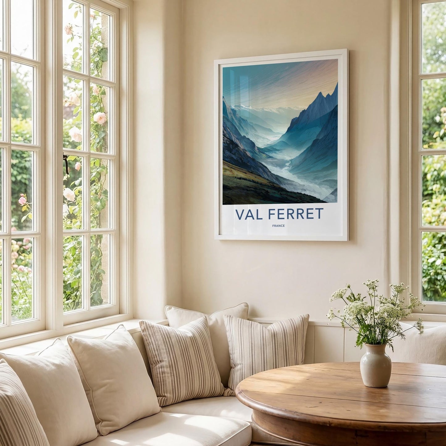 Val Ferret Poster - France Wall Art - Misty Mountain Valley Home Decor