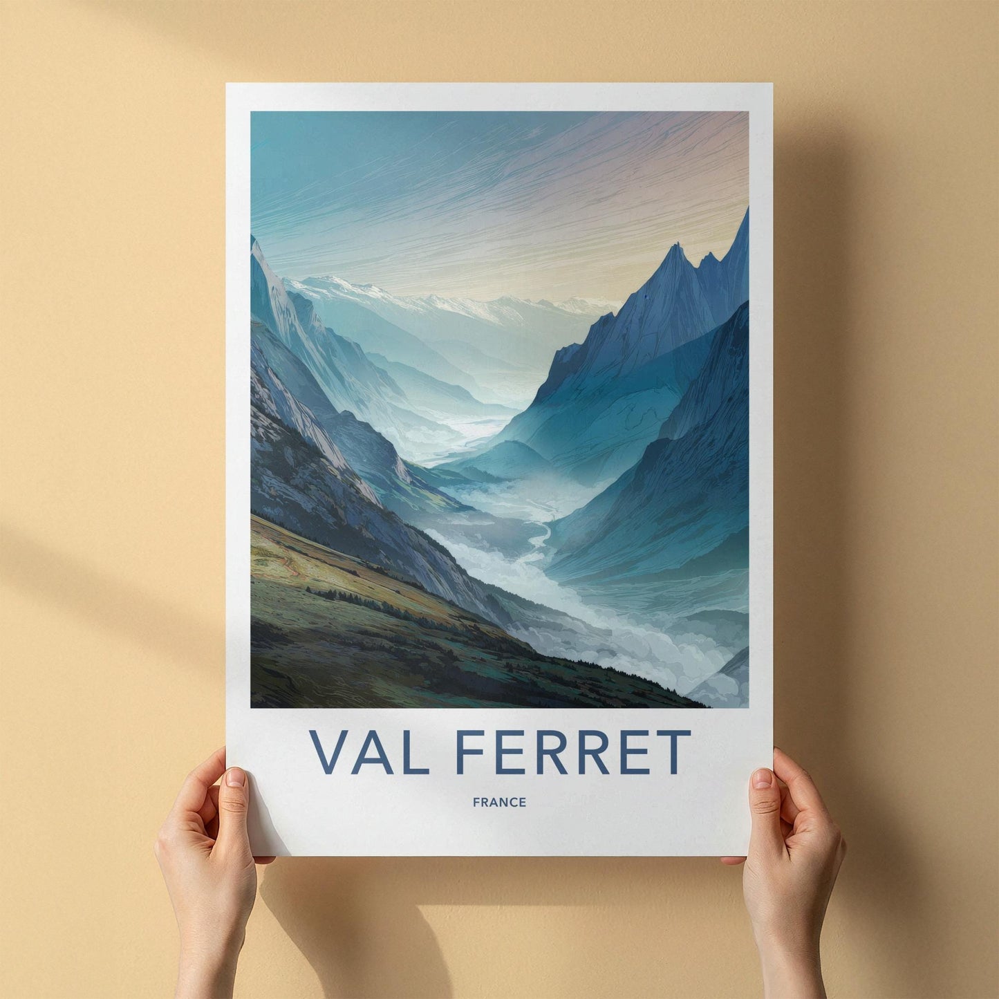 Val Ferret Poster - France Wall Art - Misty Mountain Valley Home Decor