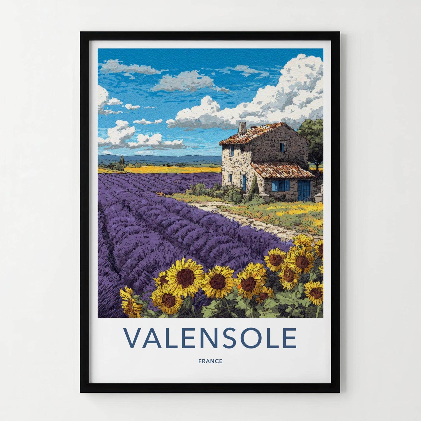 Valensole Poster - France Travel Art - Lavender Farm House Home Decor