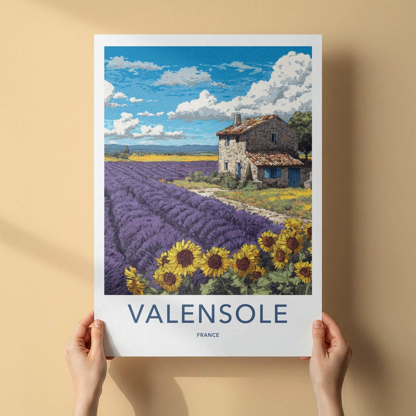 Valensole Poster - France Travel Art - Lavender Farm House Home Decor