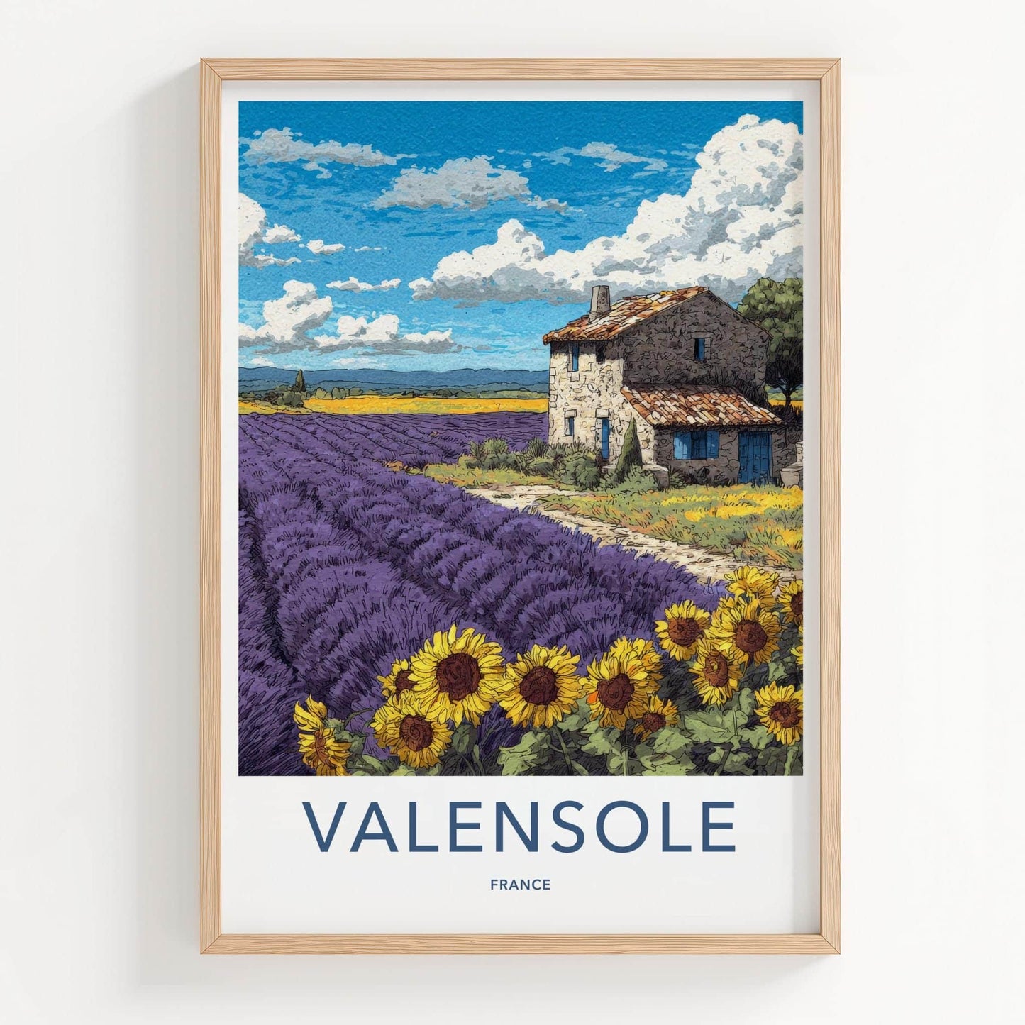 Valensole Poster - France Travel Art - Lavender Farm House Home Decor
