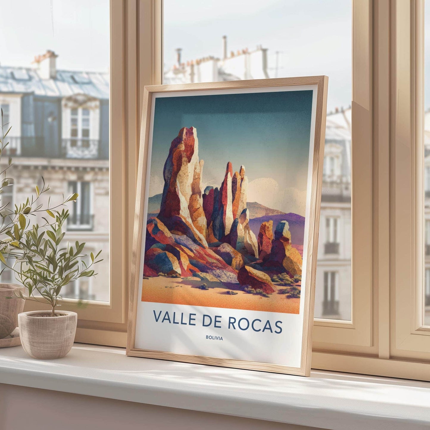 Valle De Rocas Poster - Bolivia Travel Art - Vibrant Rock Formations Home Decor