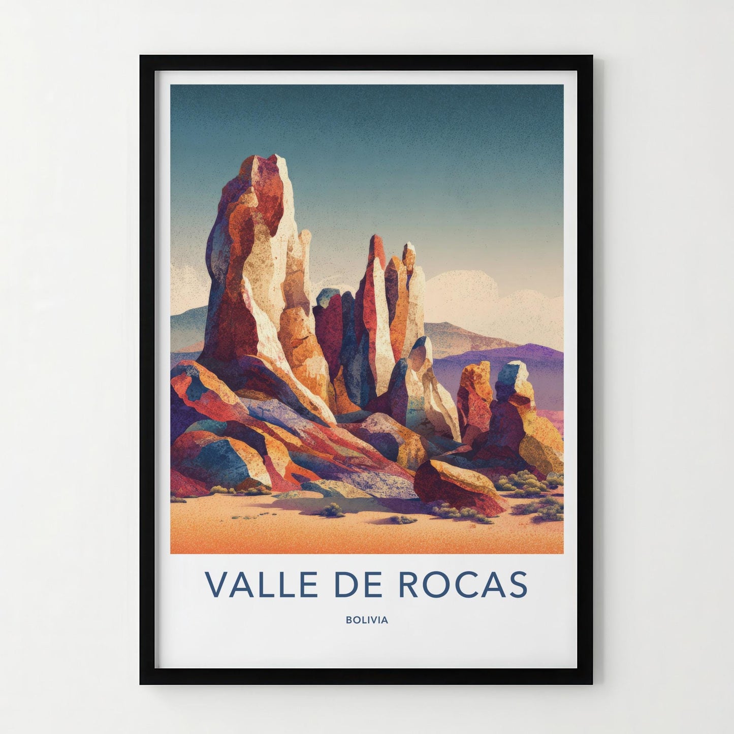 Valle De Rocas Poster - Bolivia Travel Art - Vibrant Rock Formations Home Decor