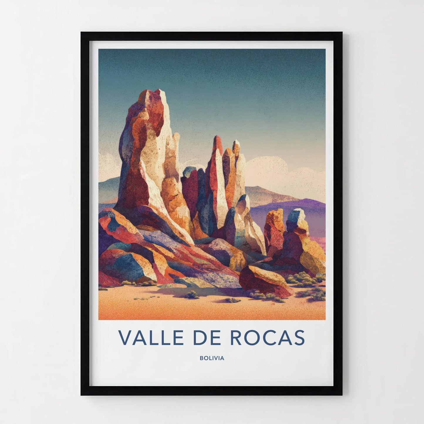 Valle De Rocas Poster - Bolivia Travel Art - Vibrant Rock Formations Home Decor