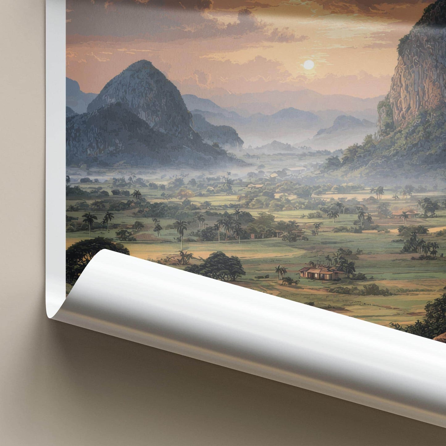 Valle de Vinales Poster - Cuba Travel Art - Lush Valley Sunset Home Decor