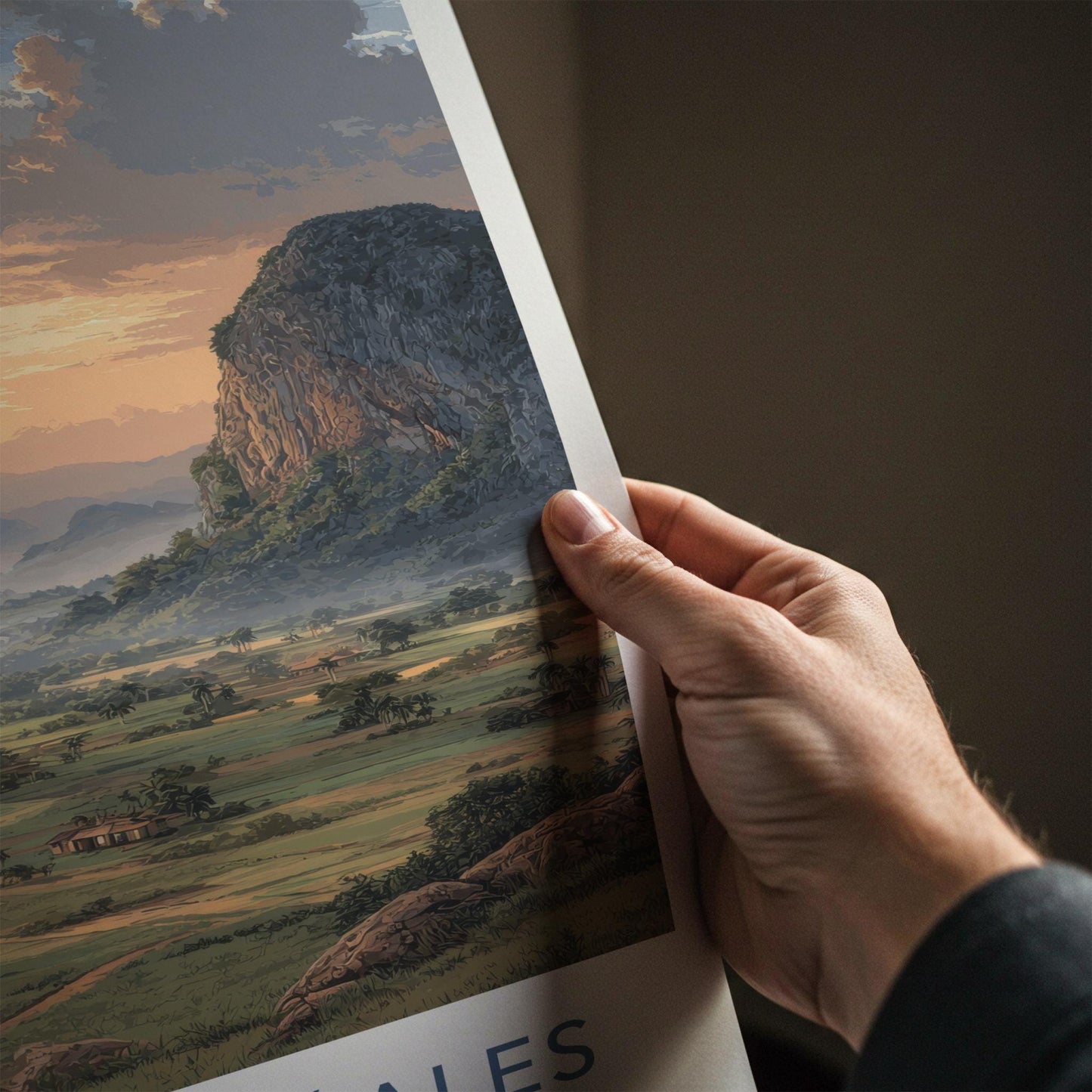 Valle de Vinales Poster - Cuba Travel Art - Lush Valley Sunset Home Decor