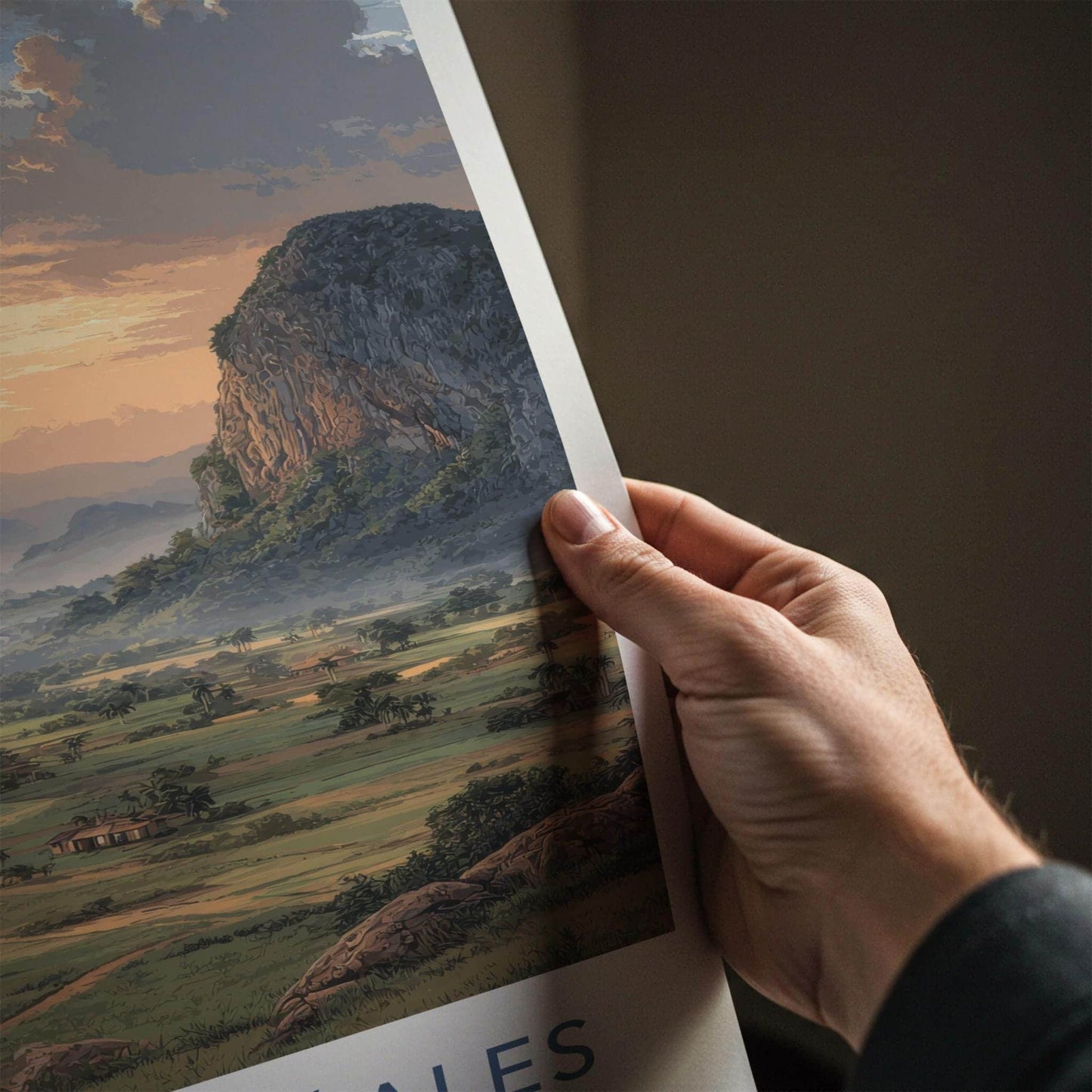 Valle de Vinales Poster - Cuba Travel Art - Lush Valley Sunset Home Decor
