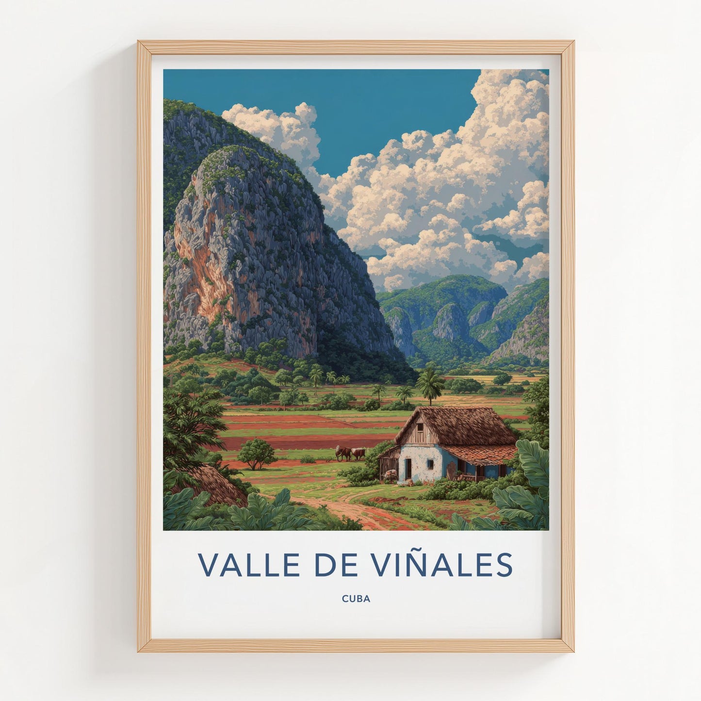 Valle De Vinales Poster - Cuba Travel Art - Rural Farm Landscape Home Decor