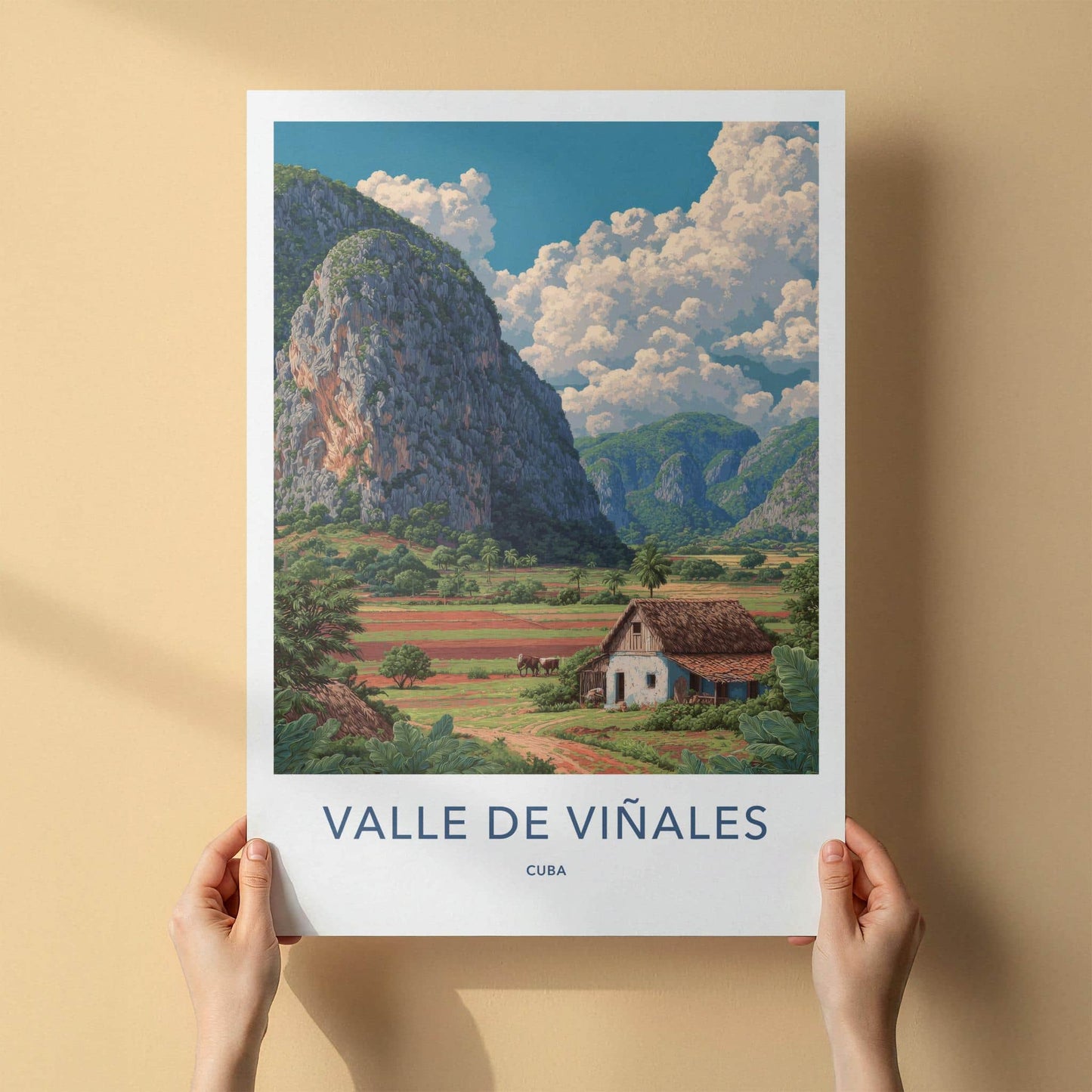 Valle De Vinales Poster - Cuba Travel Art - Rural Farm Landscape Home Decor
