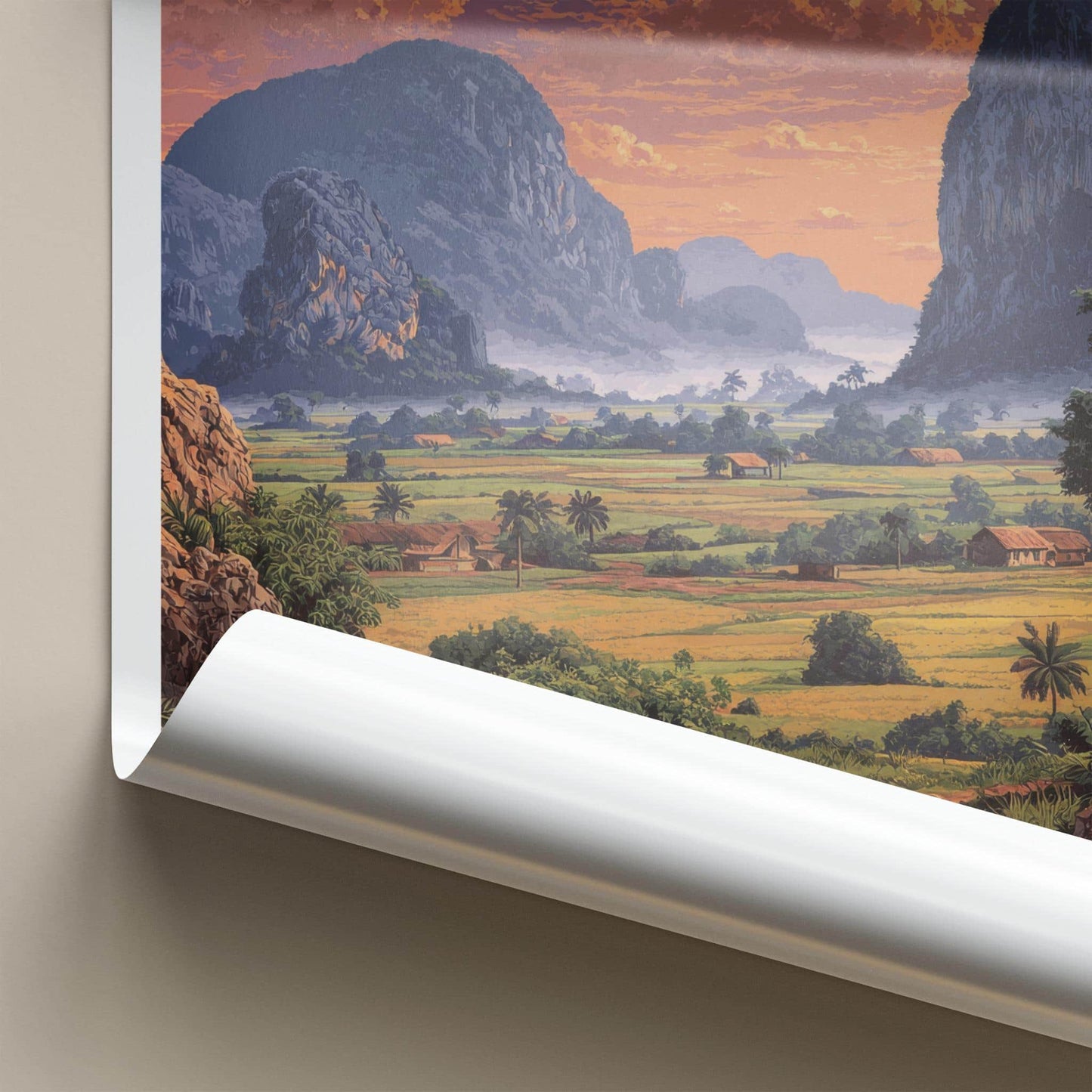 Valle De Vinales Poster - Cuba Travel Art - Rural Valley Sunset Home Decor