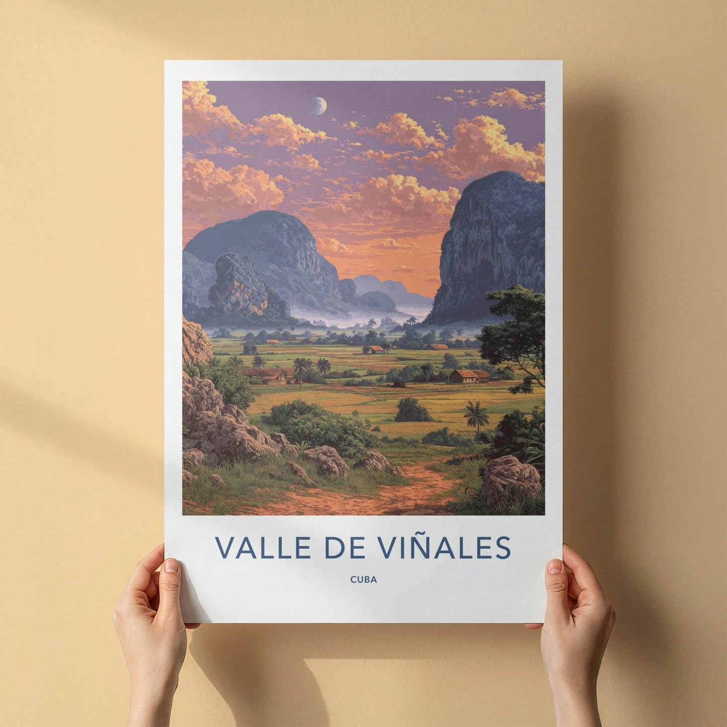 Valle De Vinales Poster - Cuba Travel Art - Rural Valley Sunset Home Decor