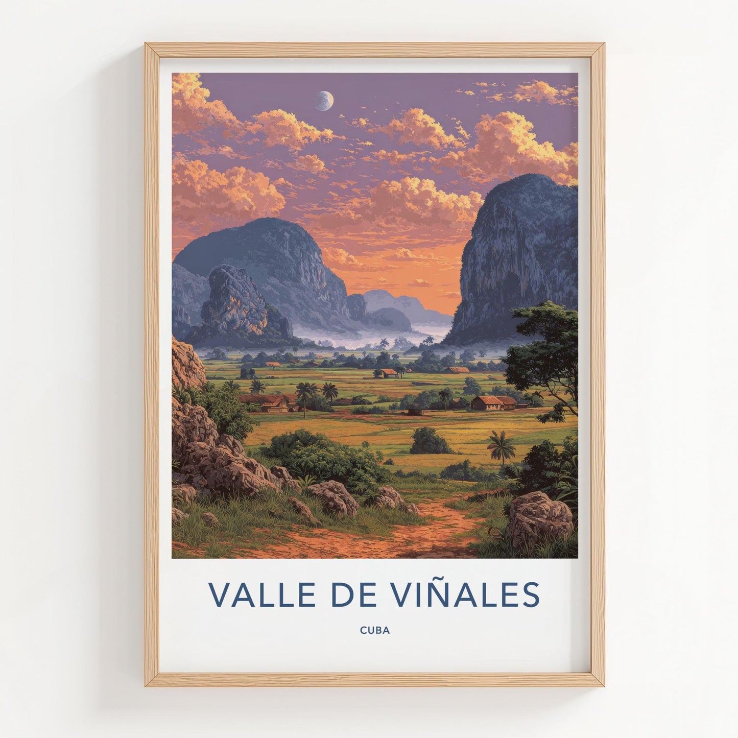 Valle De Vinales Poster - Cuba Travel Art - Rural Valley Sunset Home Decor