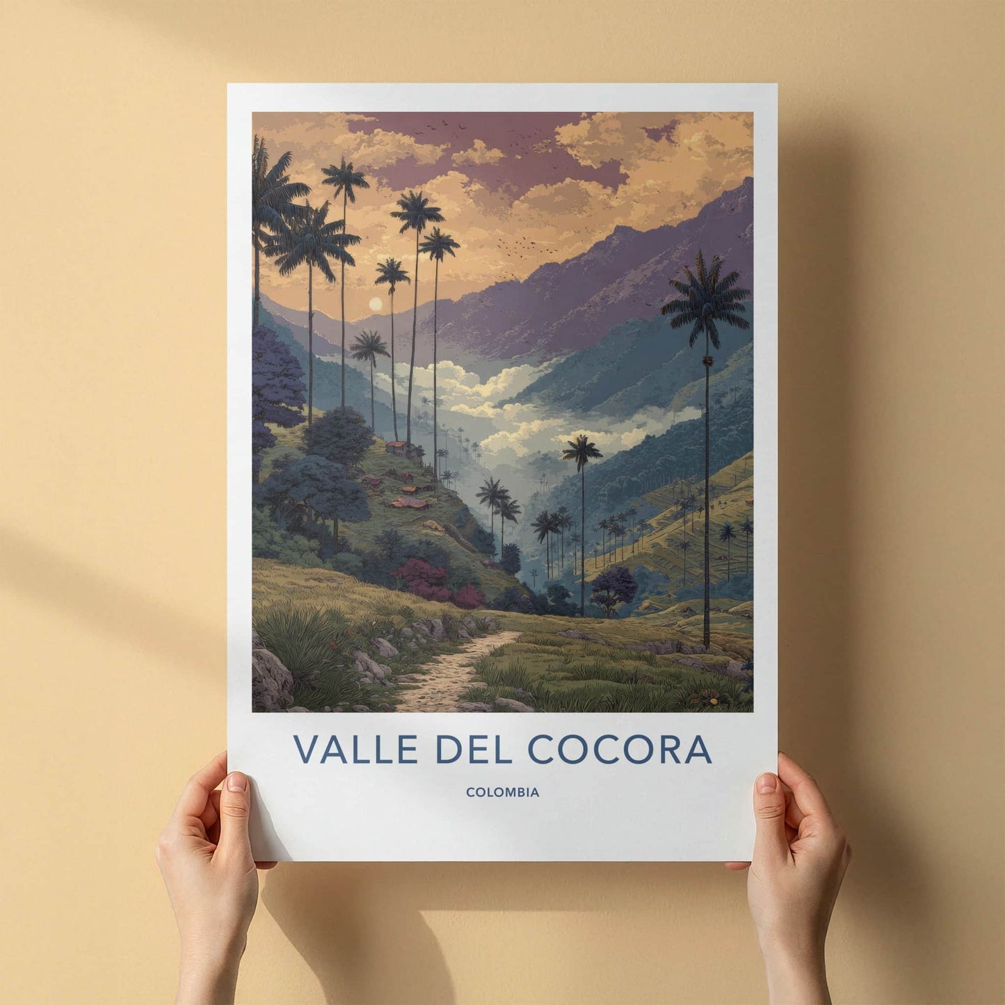 Valle del Cocora Poster - Colombia Travel Art - Tall Palm Trees Home Decor