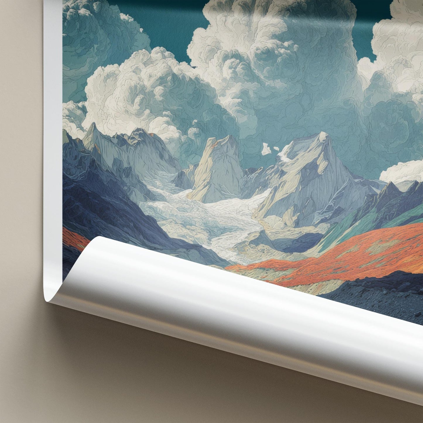 Valle Frances Poster - Chile Travel Art - Glacier River Peaks Wall Decor