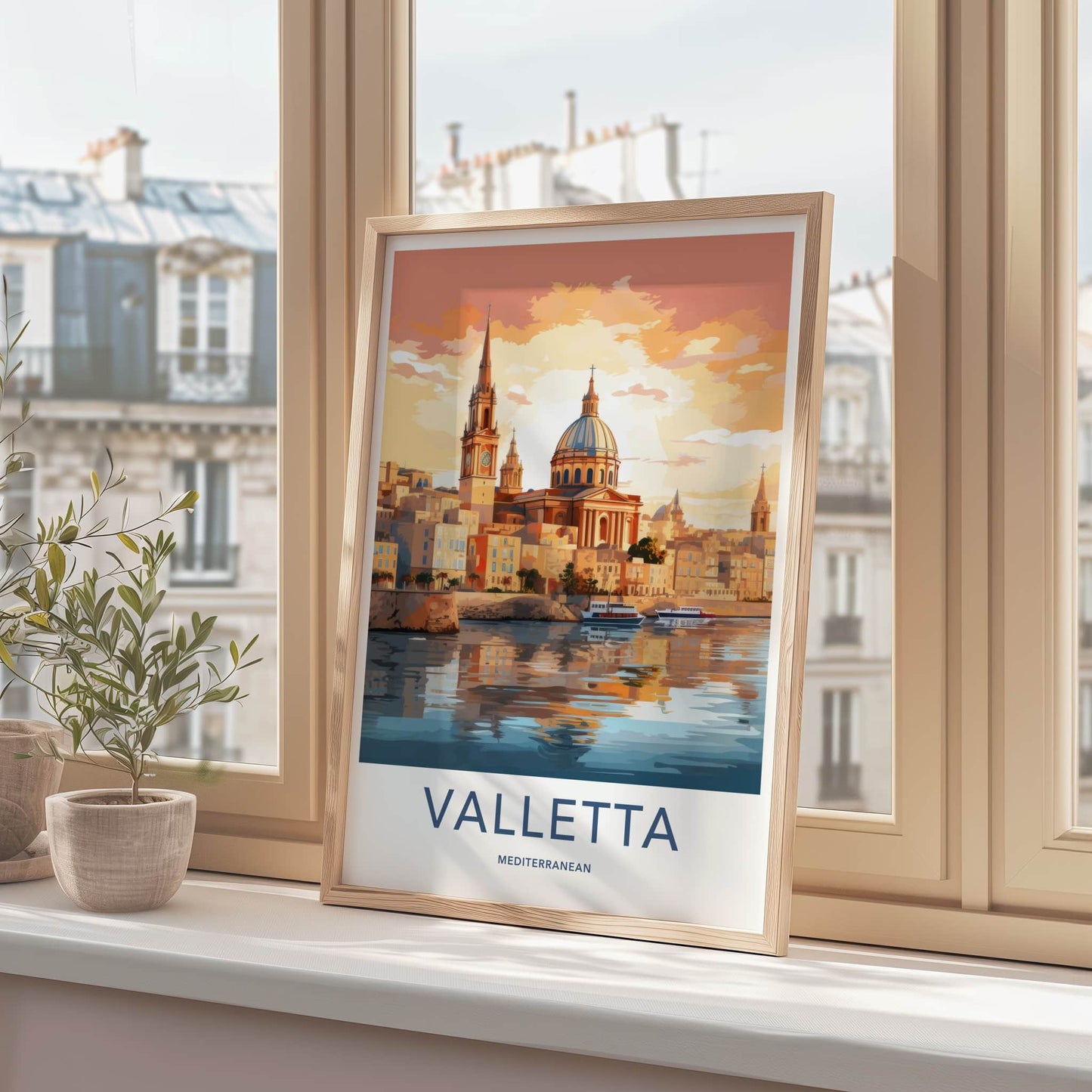Valletta Poster - Malta Travel Art - Grand Harbor City Wall Decor
