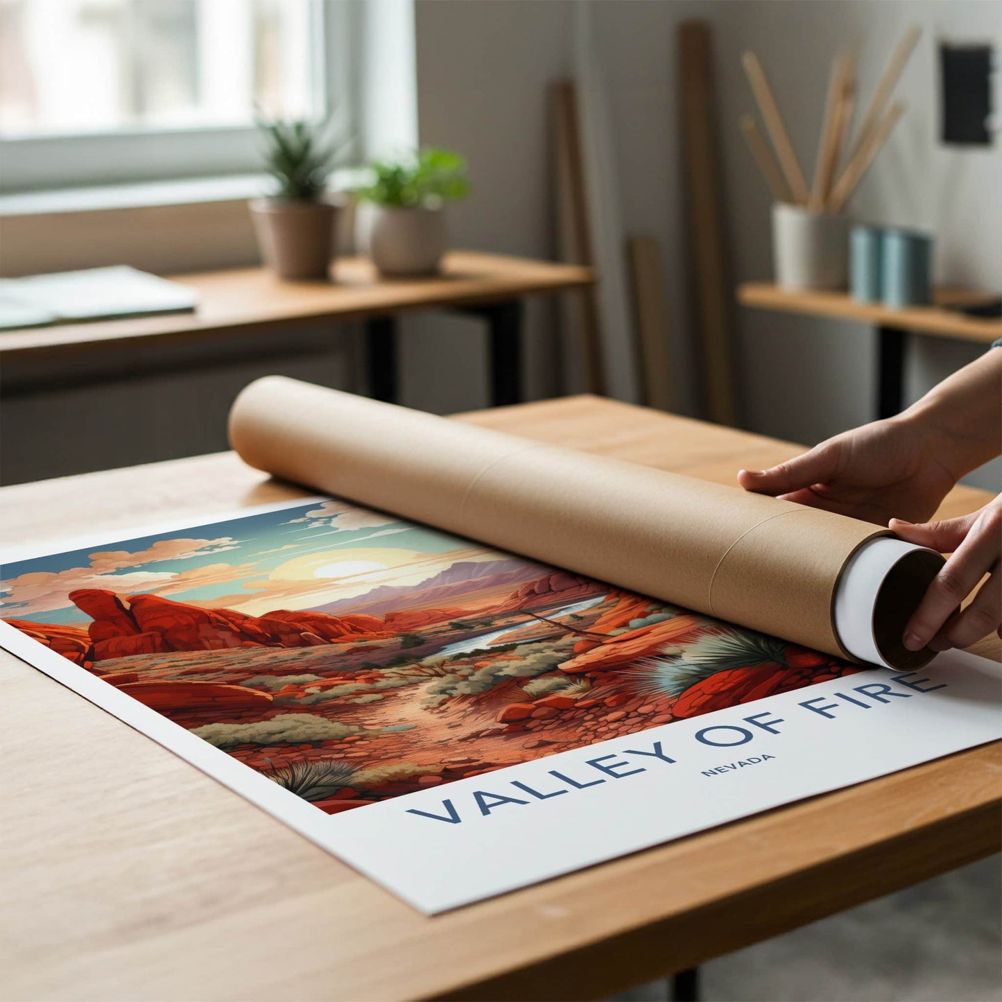 Valley Of Fire Poster - Nevada Travel Art - Red Rock Canyon Home Decor