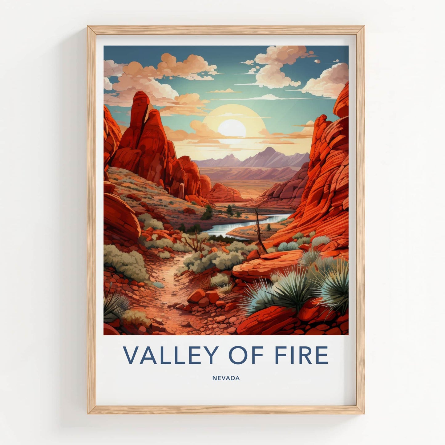 Valley Of Fire Poster - Nevada Travel Art - Red Rock Canyon Home Decor