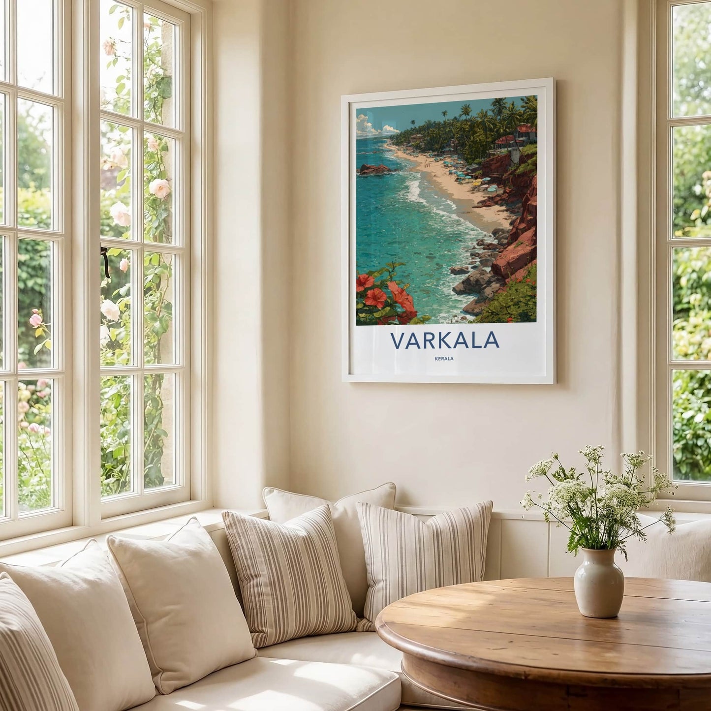 Varkala Poster - India Kerala Beachfront Cliff Art Print Home Decor