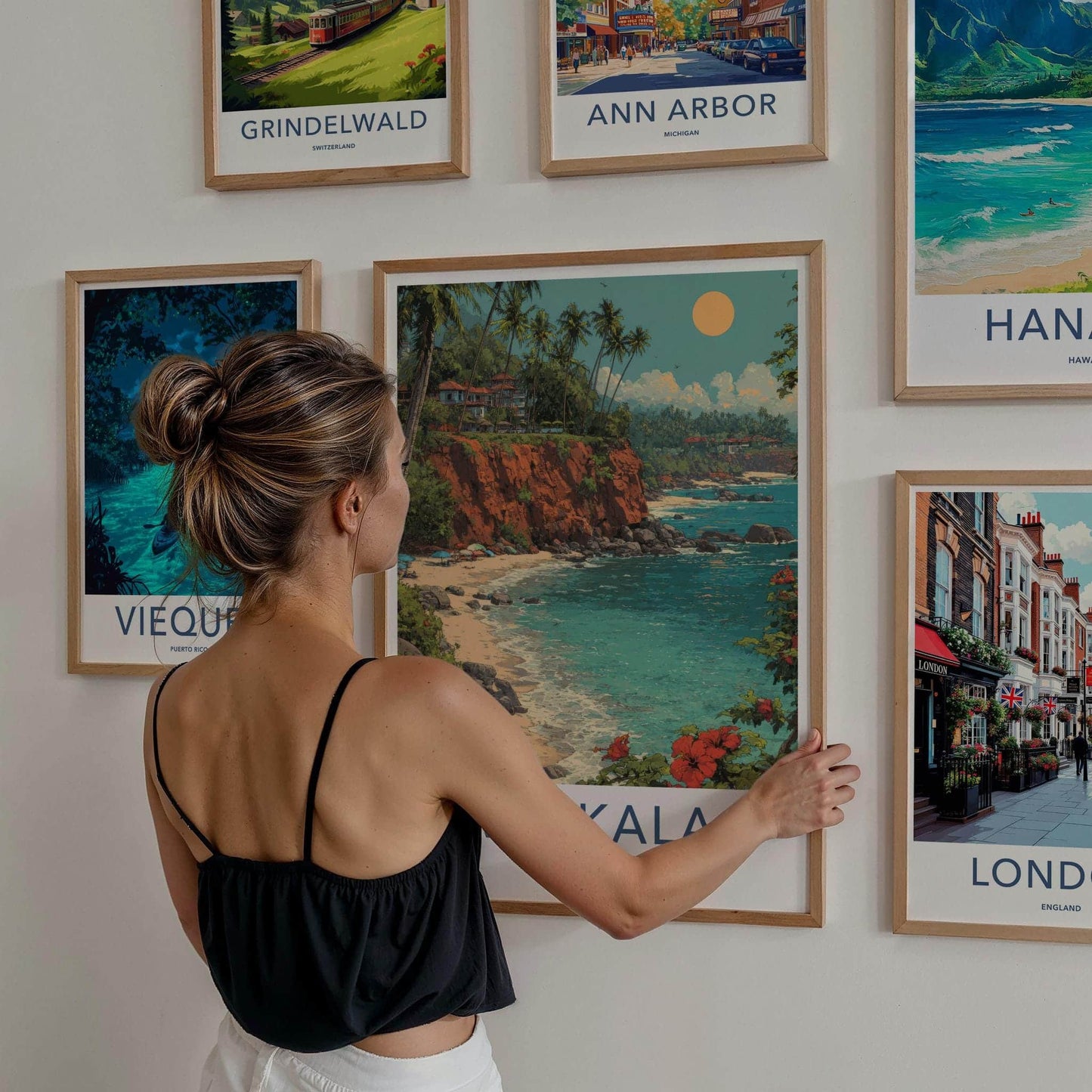 Varkala Poster - India Travel Art - Kerala Tropical Cliff Beach Home Decor