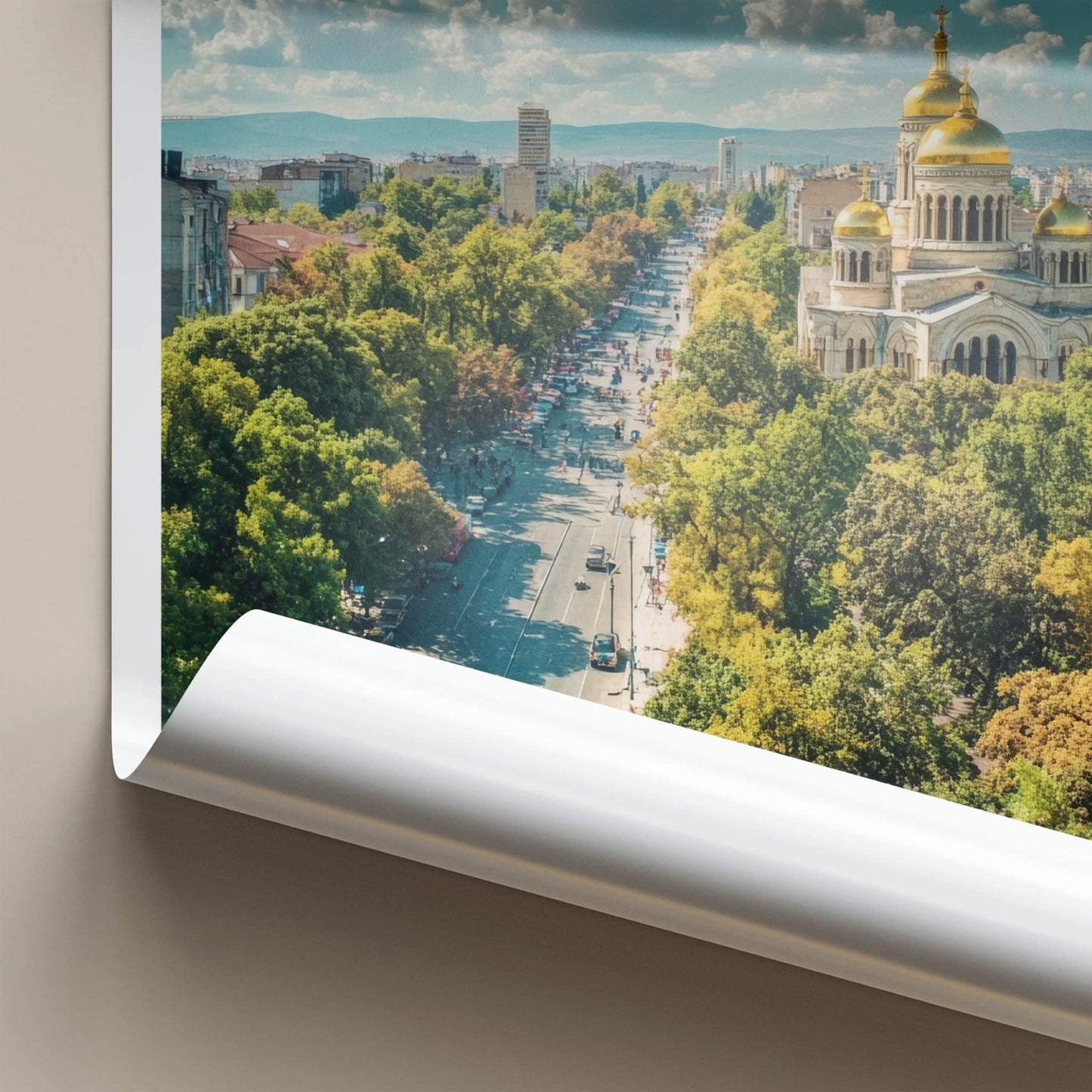 Varna Poster - Bulgaria Travel Art - Golden Domed Cathedral Home Decor