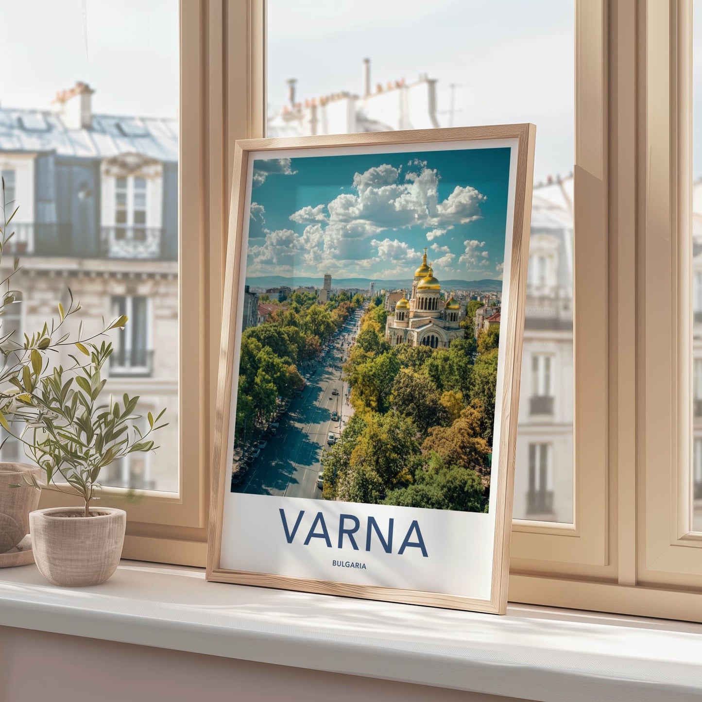 Varna Poster - Bulgaria Travel Art - Golden Domed Cathedral Home Decor