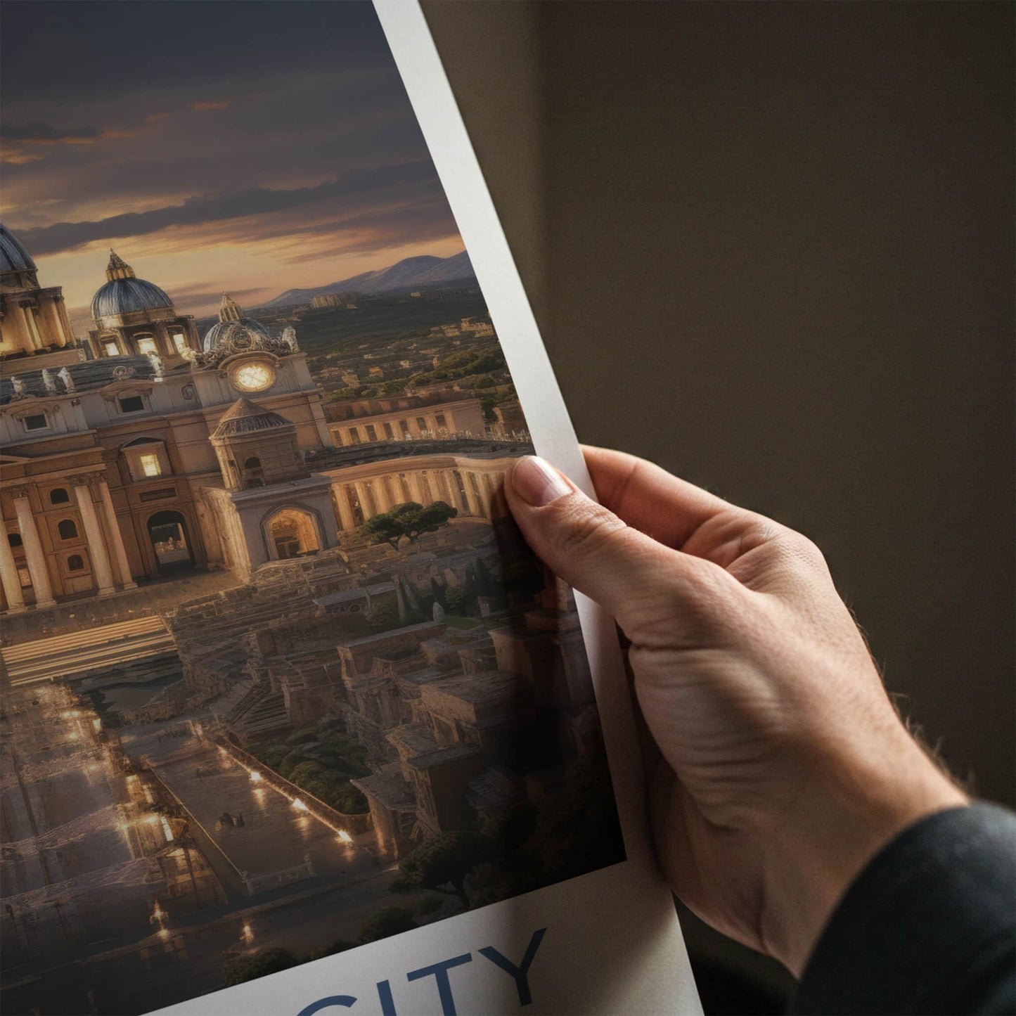 Vatican City Poster - Italy Travel Art - Grand Basilica Sunset Home Decor