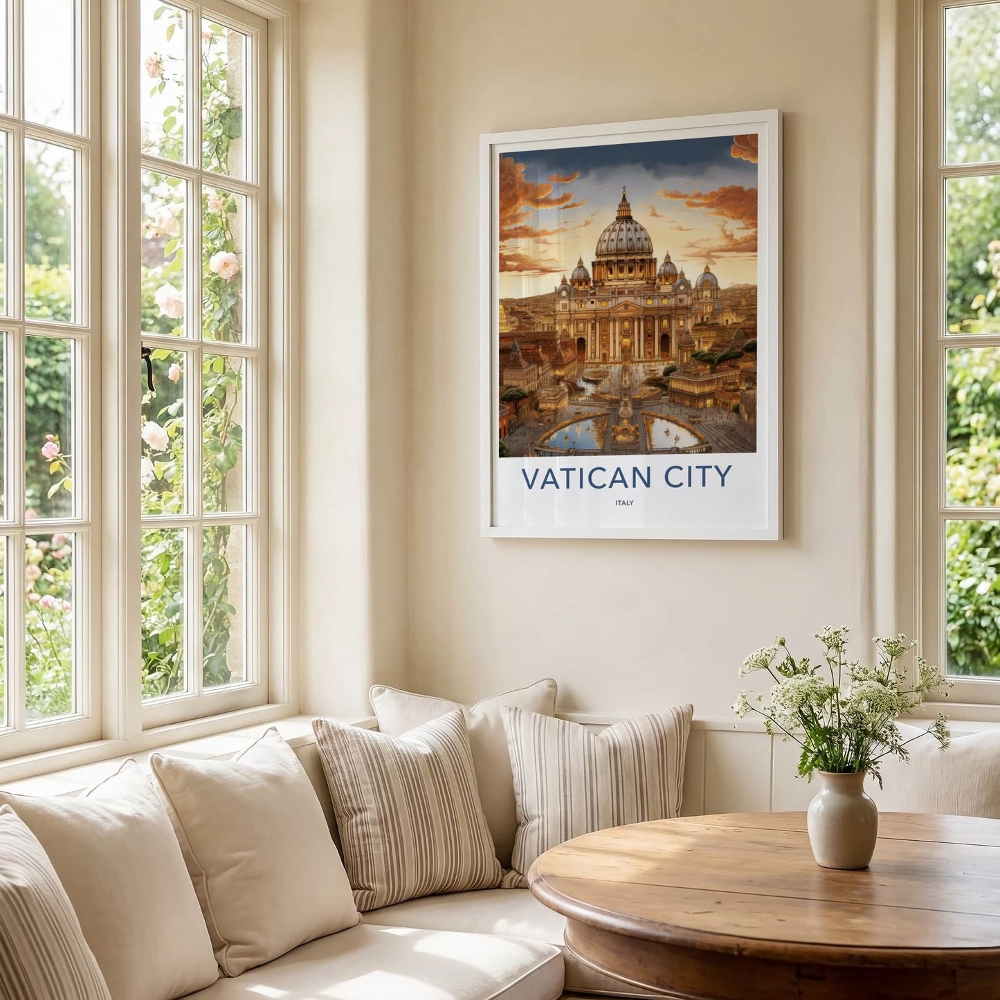 Vatican City Poster - Italy Wall Art - Grand Basilica Sunset Home Decor
