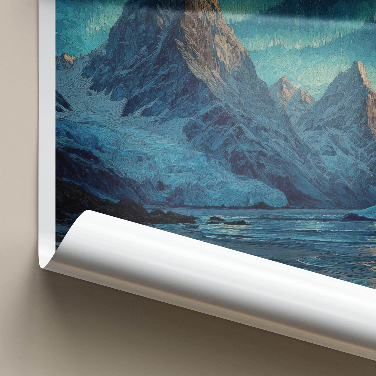 Vatnajokull Poster - Iceland Travel Art - Aurora Glacier Mountains Home Decor