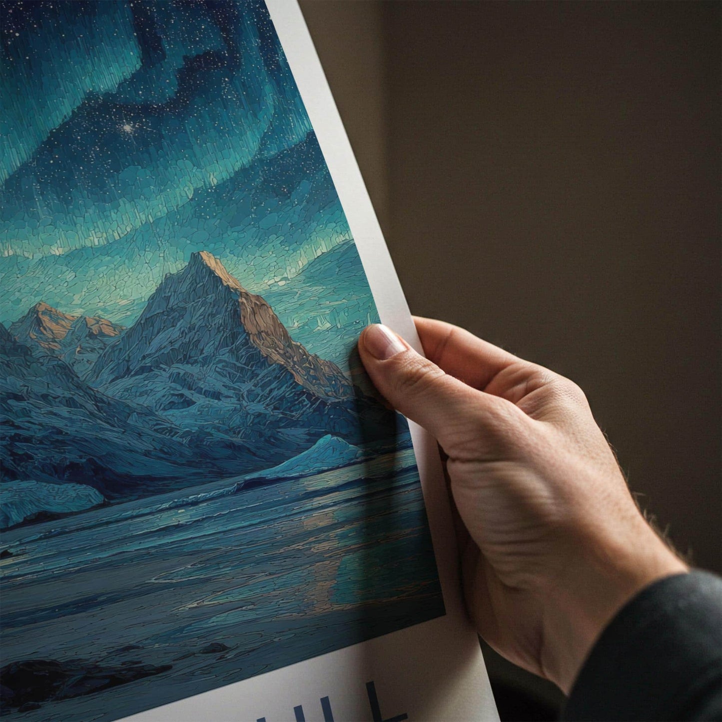 Vatnajokull Poster - Iceland Travel Art - Aurora Glacier Mountains Home Decor
