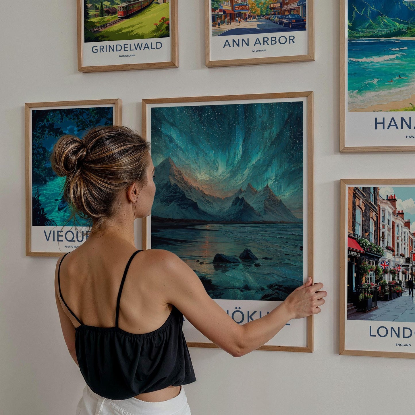 Vatnajokull Poster - Iceland Travel Art - Aurora Mountains Lake Home Decor
