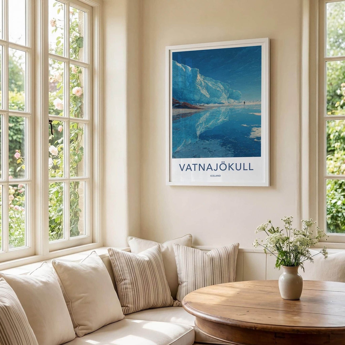 Vatnajokull Poster - Iceland Travel Art - Glacial Iceberg Person Home Decor