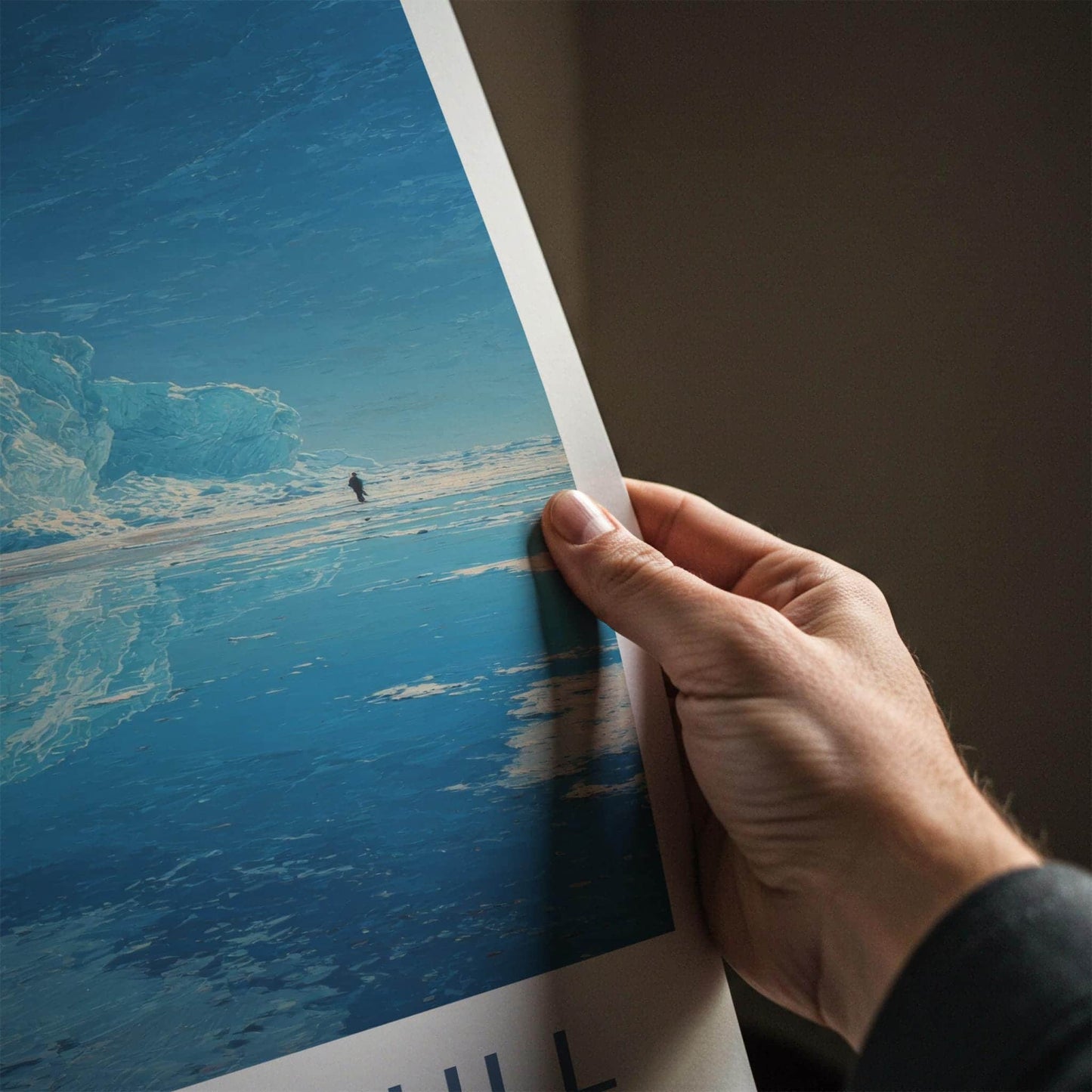 Vatnajokull Poster - Iceland Travel Art - Glacial Iceberg Person Home Decor