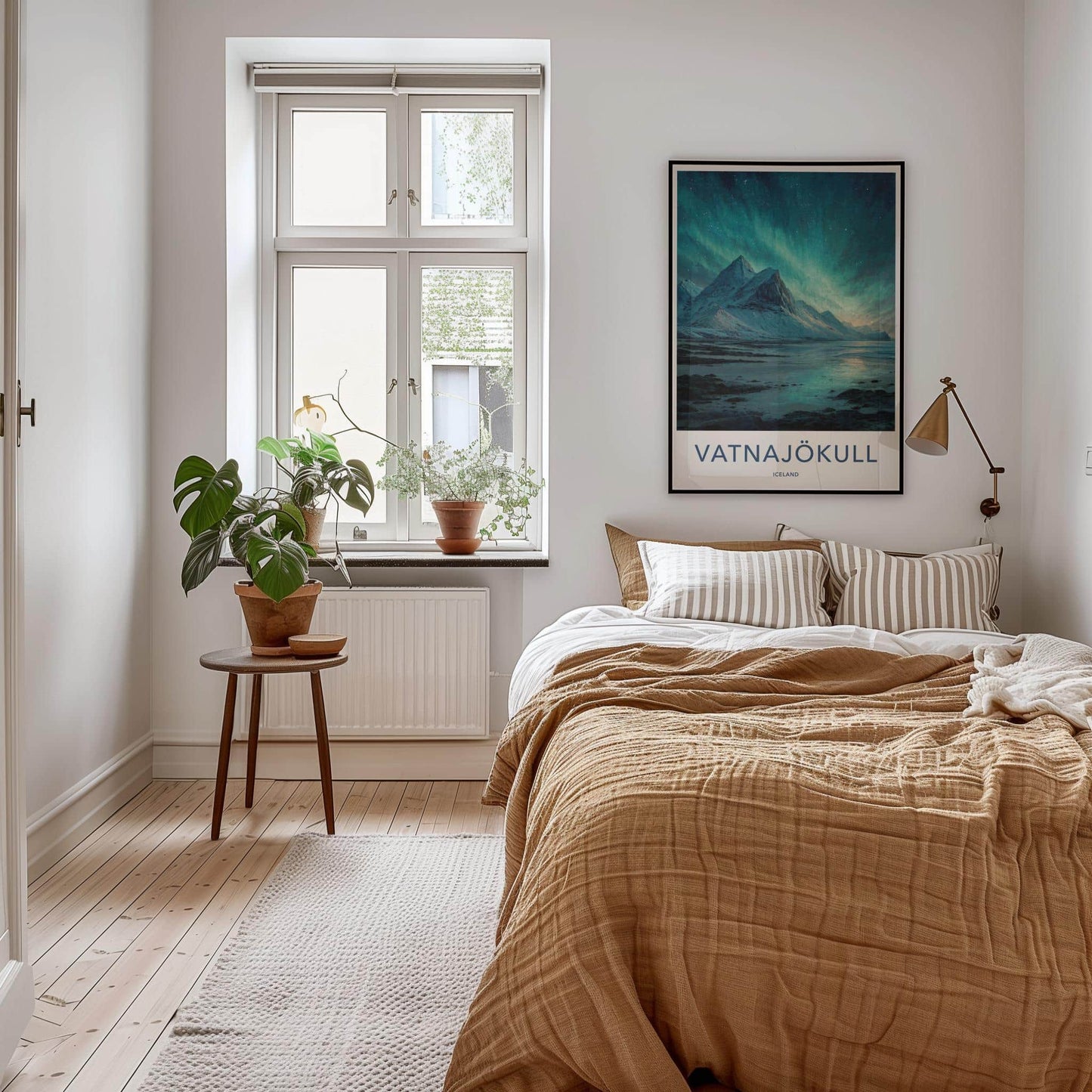 Vatnajokull Poster - Iceland Travel Art - Icy Mountain Aurora Home Decor