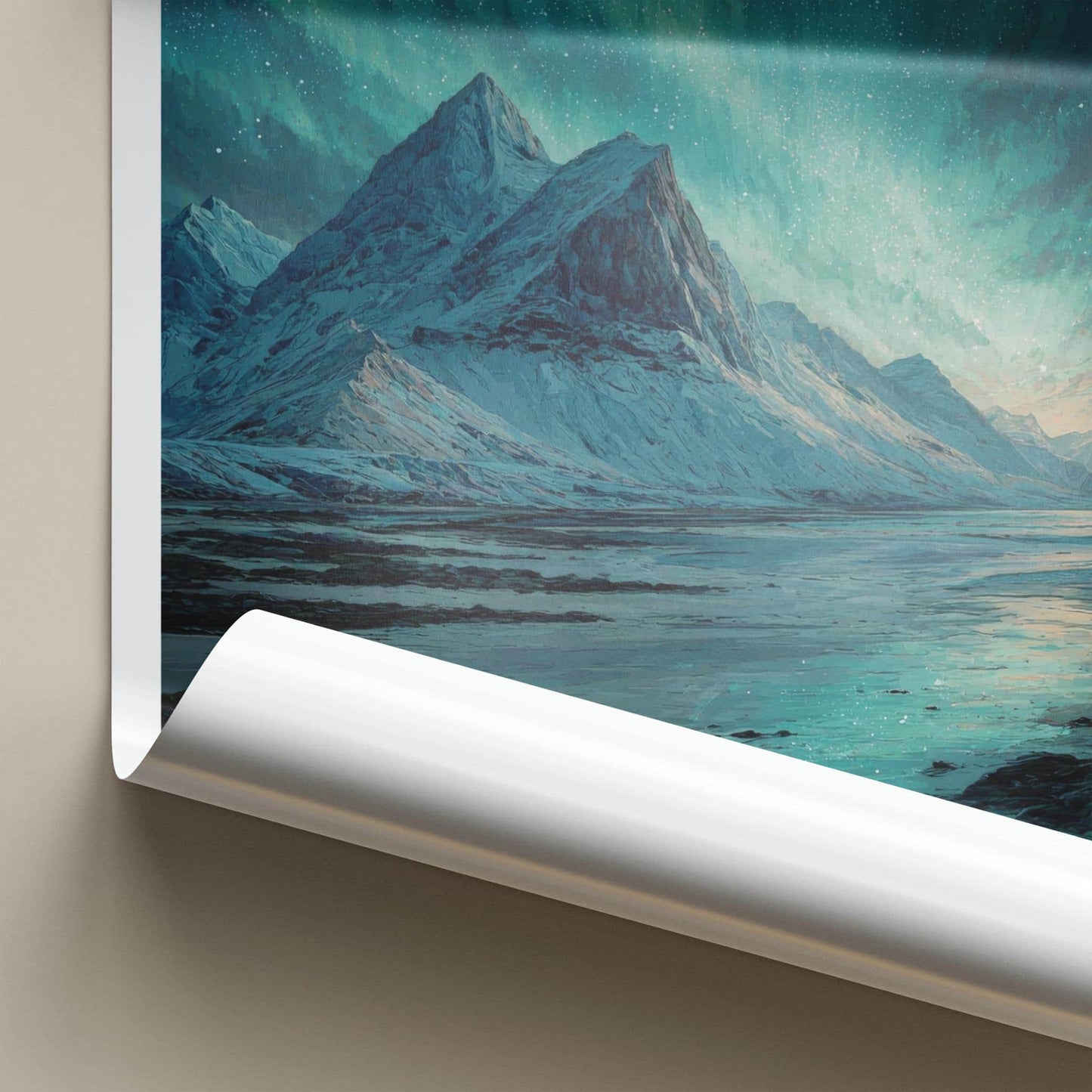Vatnajokull Poster - Iceland Travel Art - Icy Mountain Aurora Home Decor