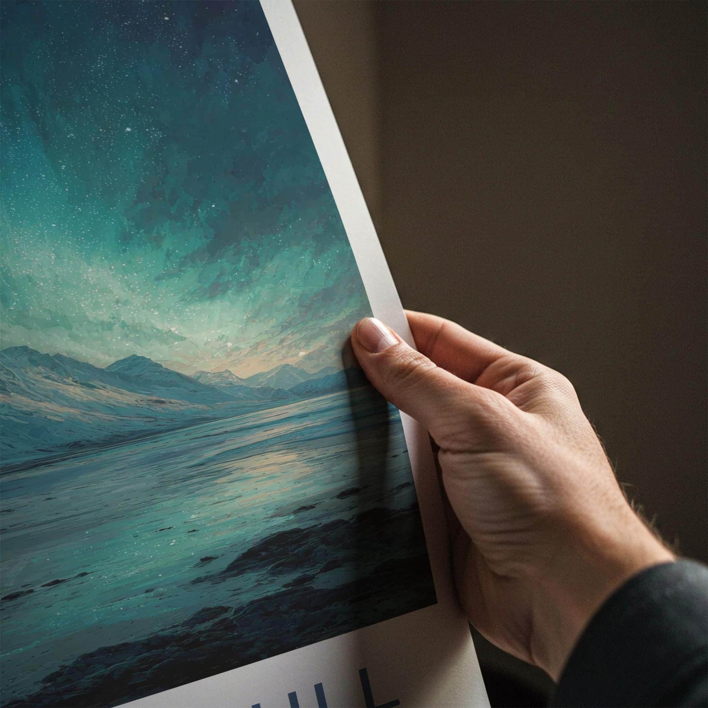 Vatnajokull Poster - Iceland Travel Art - Icy Mountain Aurora Home Decor