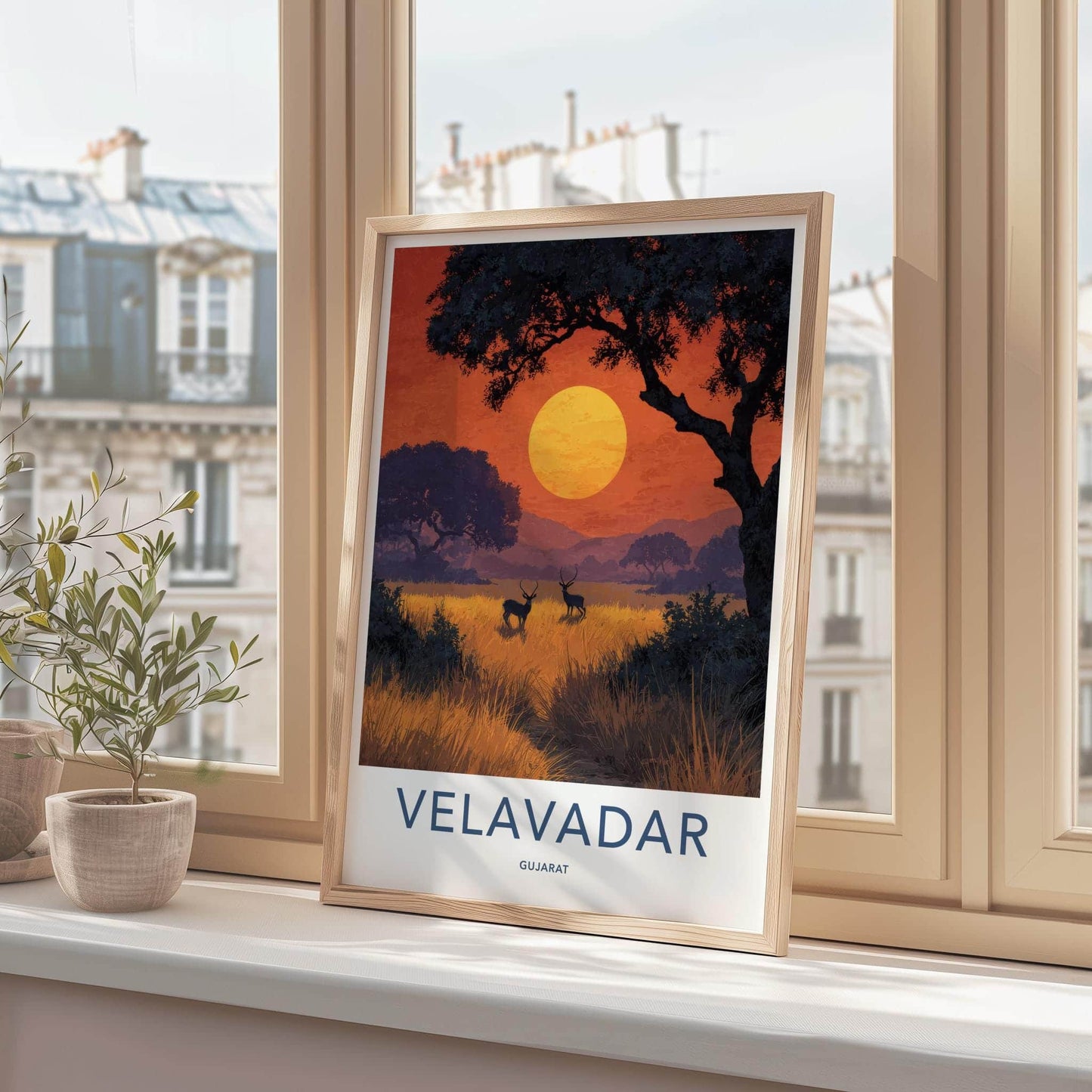 Velavadar Poster - India Art Print - Gujarat Blackbuck Golden Horizon Gift