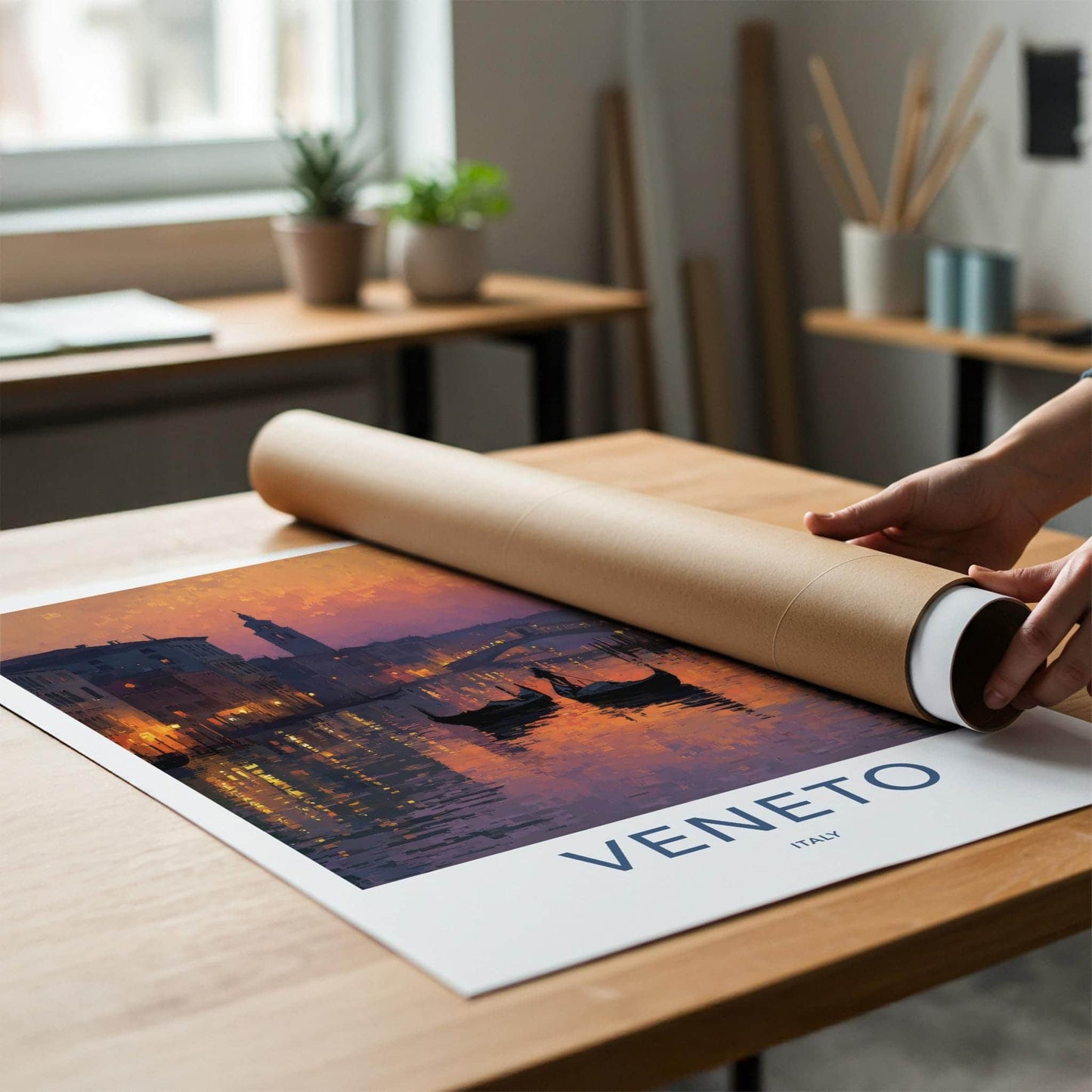 Veneto Poster - Italy Wall Art - Twilight Canal Reflections Gallery Art