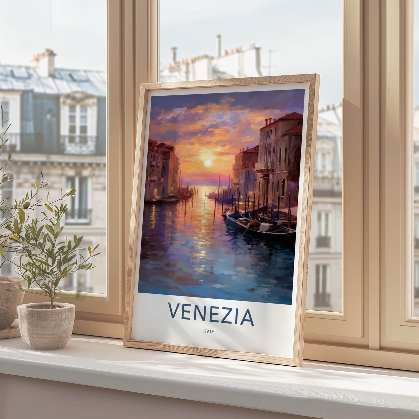 Venezia Poster - Italy Art Print - Vibrant City Sunset Home Decor