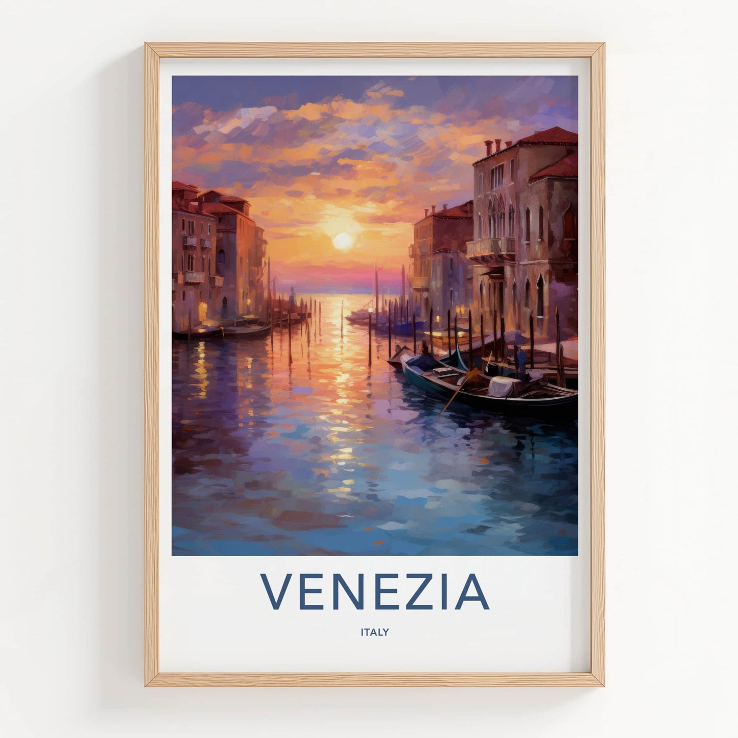 Venezia Poster - Italy Art Print - Vibrant City Sunset Home Decor