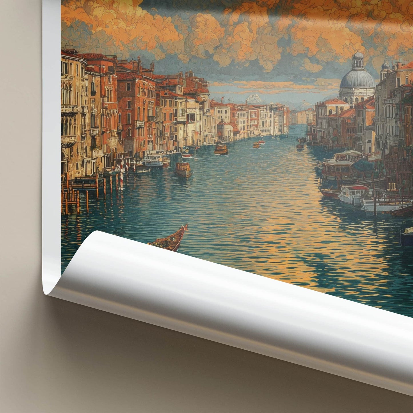 Venice Poster - Italy Art Print - Grand Canal Sunset Wall Decor