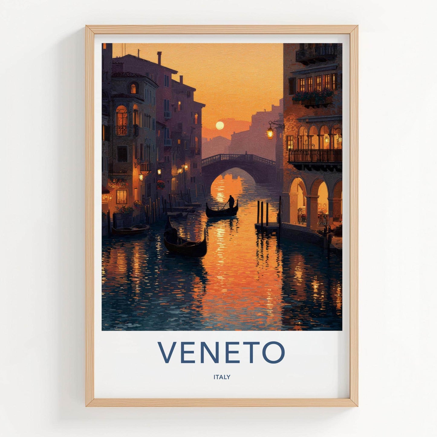 Venice Poster - Italy Framed Print - Reflecting Sunset Waters Lounge Decor