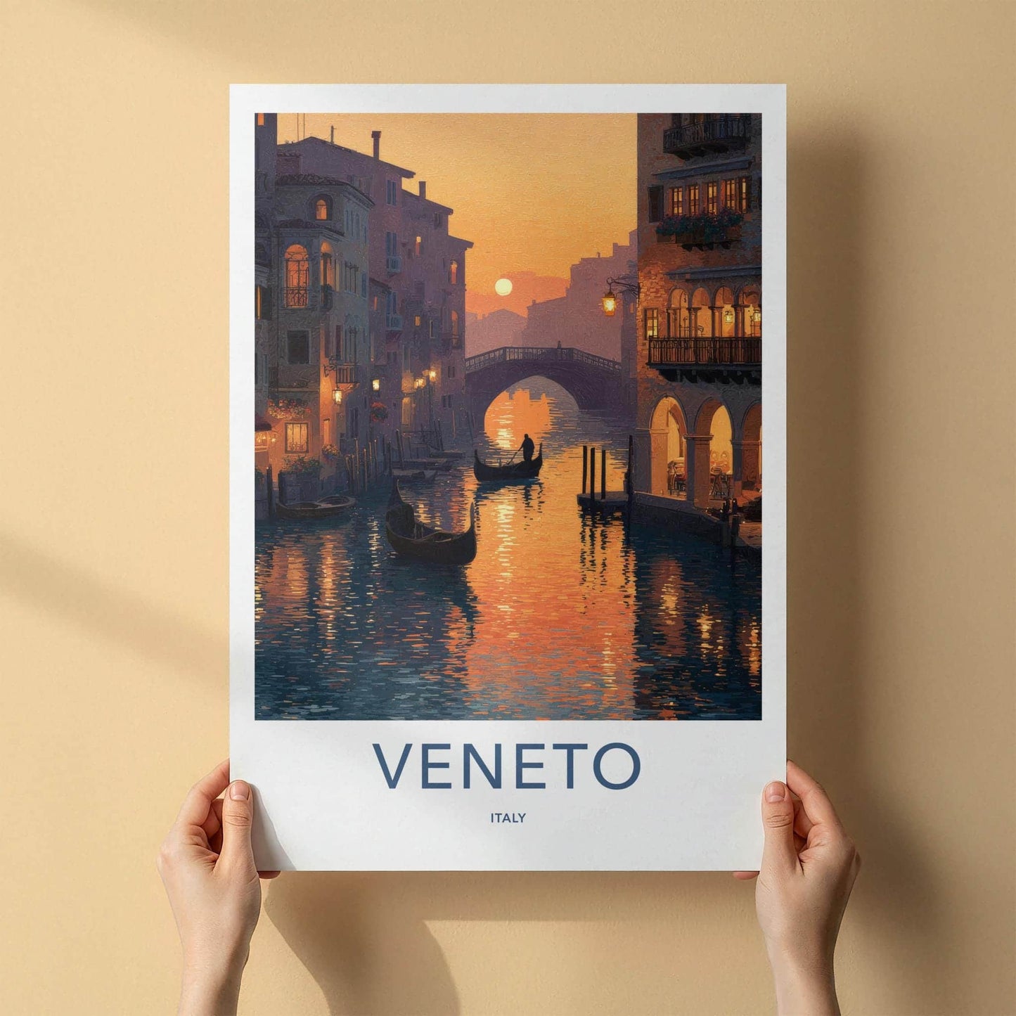 Venice Poster - Italy Framed Print - Reflecting Sunset Waters Lounge Decor