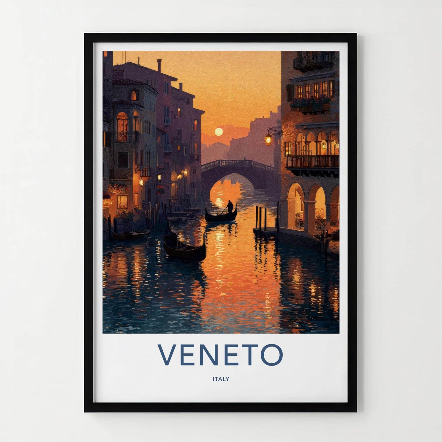 Venice Poster - Italy Framed Print - Reflecting Sunset Waters Lounge Decor