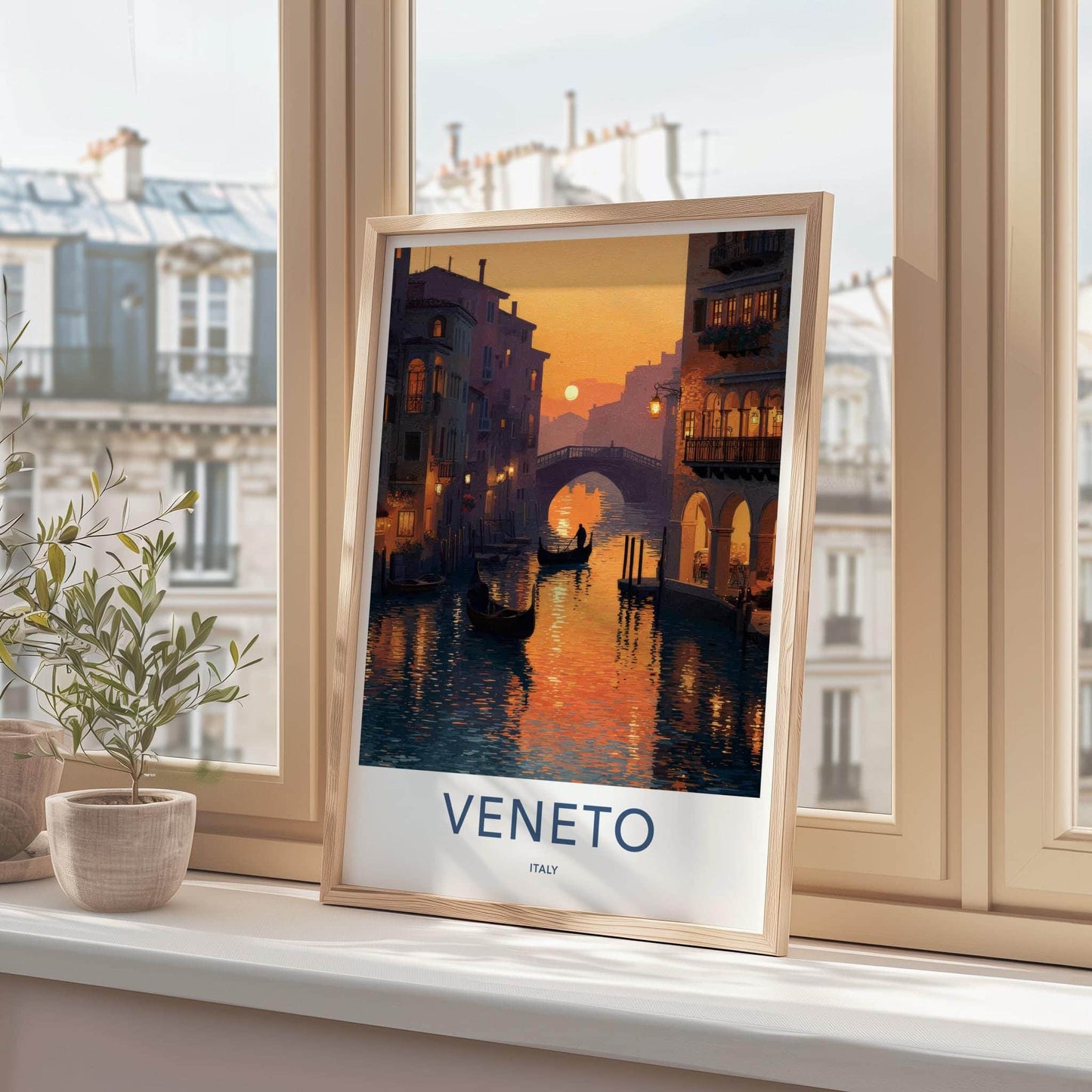 Venice Poster - Italy Framed Print - Reflecting Sunset Waters Lounge Decor