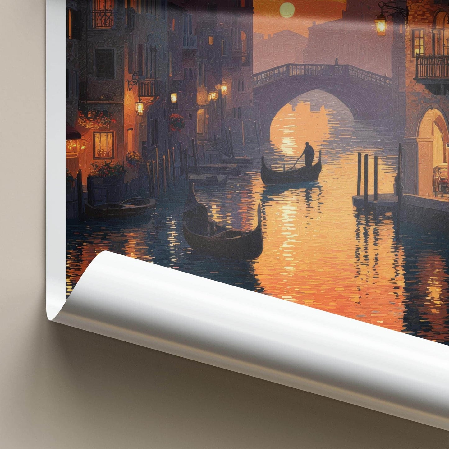 Venice Poster - Italy Framed Print - Reflecting Sunset Waters Lounge Decor