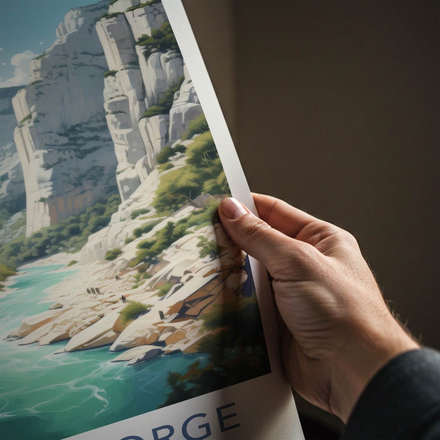 VERDON GORGE Poster - FRANCE Travel Art - Emerald River Cliffs Home Decor