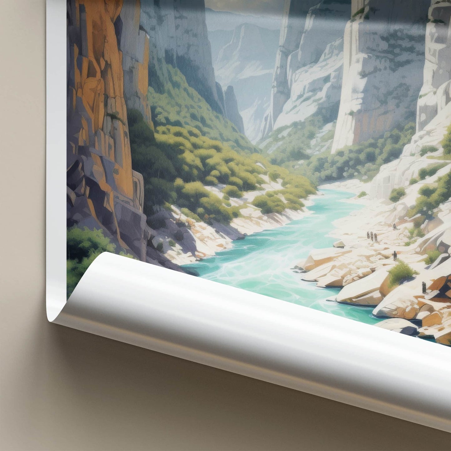 VERDON GORGE Poster - FRANCE Travel Art - Emerald River Cliffs Home Decor