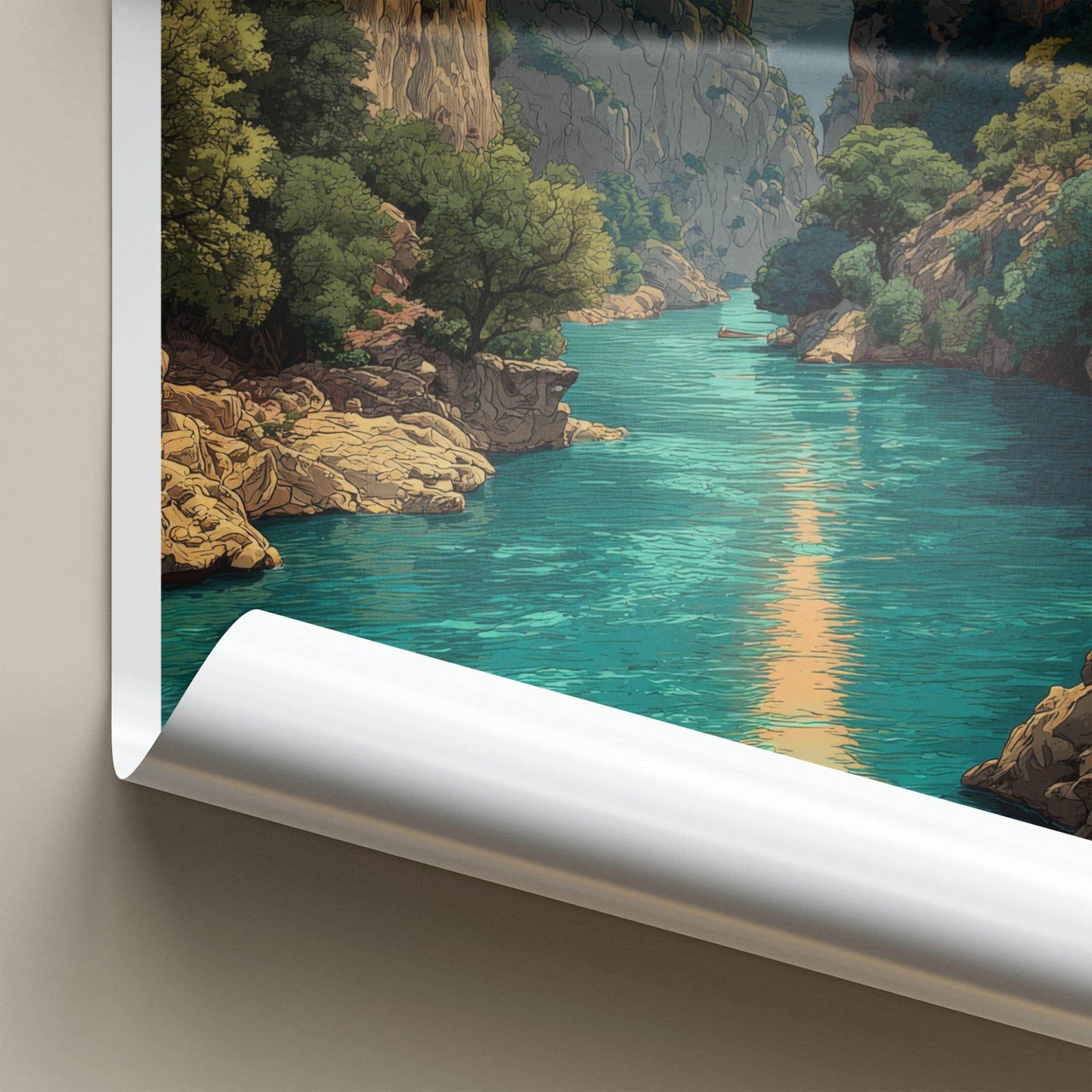 VERDON GORGE Poster - France Travel Art - Turquoise River Canyon Home Decor