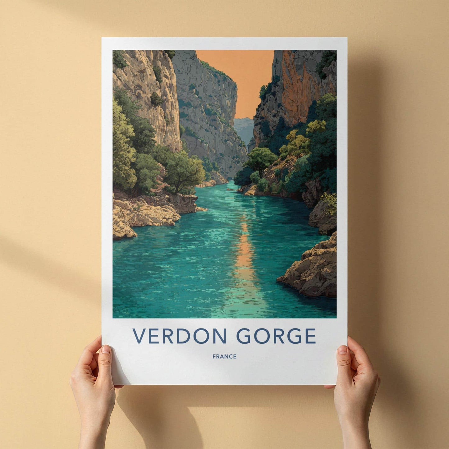 VERDON GORGE Poster - France Travel Art - Turquoise River Canyon Home Decor
